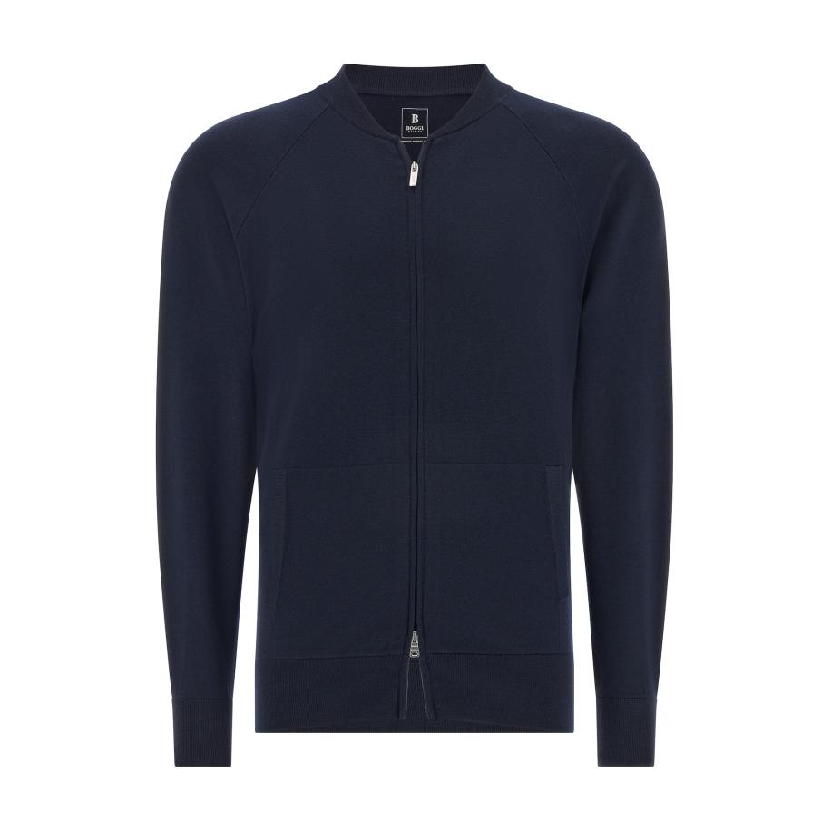 Boggi Milano Boggi Milano Gebreid vest navy -