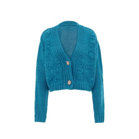 MYMO MYMO Gebreid vest petrol