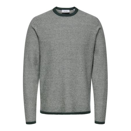 Only & Sons Trui Timmy grijs / donkergroen