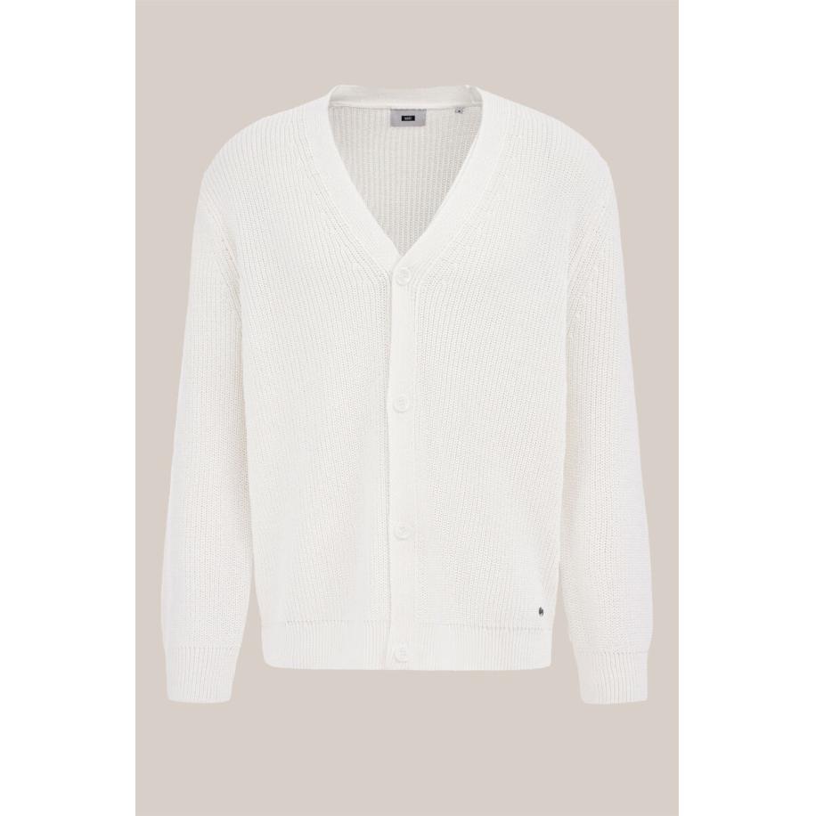 WE Fashion Heren regular fit fijngebreid vest - Regular fit - Gebroken wit - Maat: XS Wit