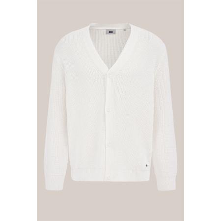 WE Fashion Heren regular fit fijngebreid vest - Regular fit - Gebroken wit - Maat: XS