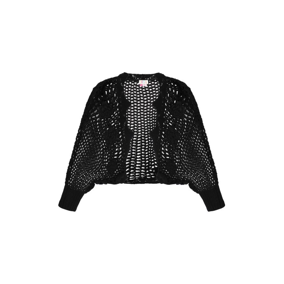 IZIA IZIA Gebreid vest Boho zwart -