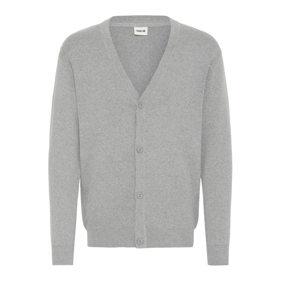 !Solid Gebreid vest Finto grijs gemêleerd Grijs