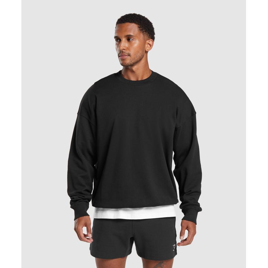 Gymshark Rest Day Essential Crew Black Zwart