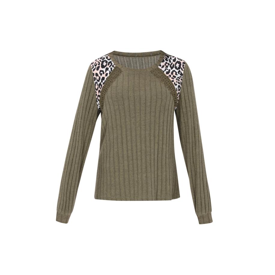 NAEMI NAEMI Trui Fashion Look crème / olijfgroen / zwart / wit -