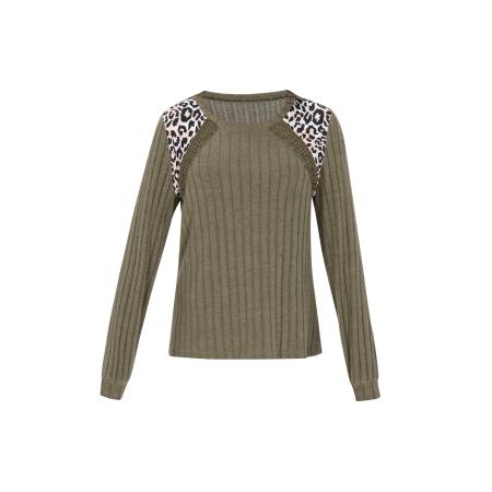 NAEMI NAEMI Trui Fashion Look crème / olijfgroen / zwart / wit