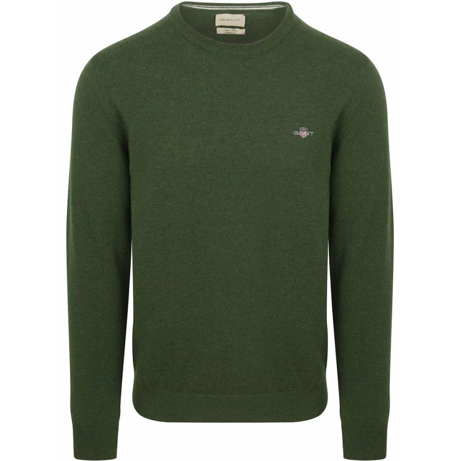 Gant Pullover Lamswol Mosgroen Groen