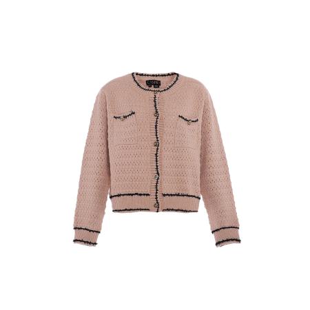 caspio caspio Gebreid vest beige / zwart