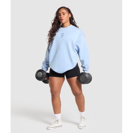 Gymshark Graphic Illustration Pullover Gentle Blue