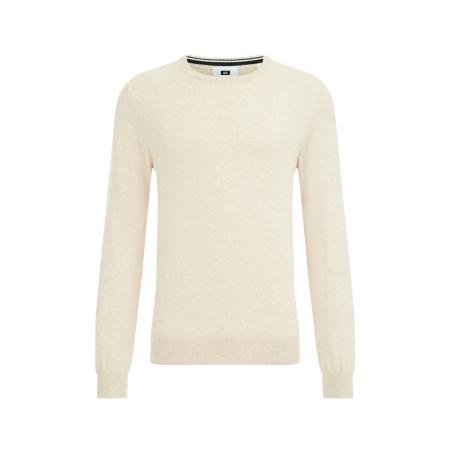 Fundamentals heren Slim fit fijngebreide trui van katoenmix - Slim Fit - Ecru - Katoen - Maat: XL