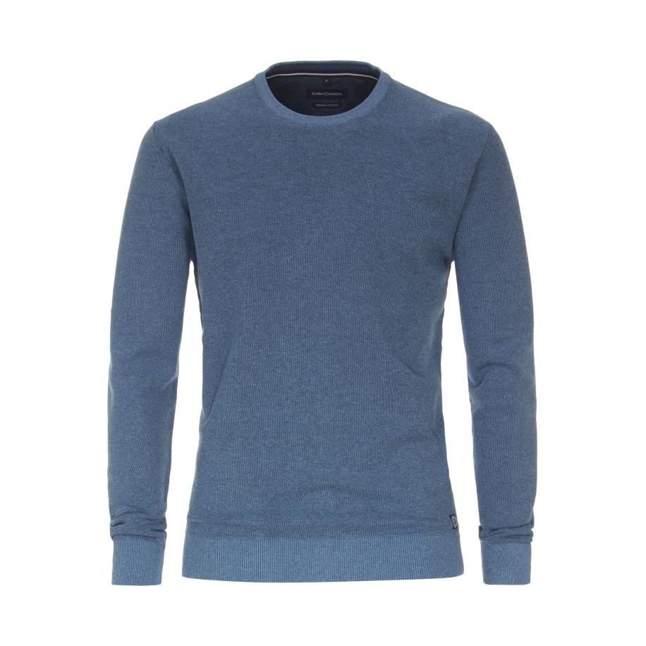 Casa Moda Trui ronde halsblauw, Motief Blauw