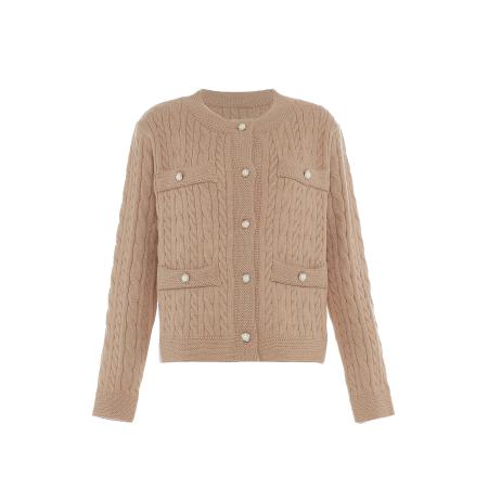 caspio caspio Gebreid vest donkerbeige