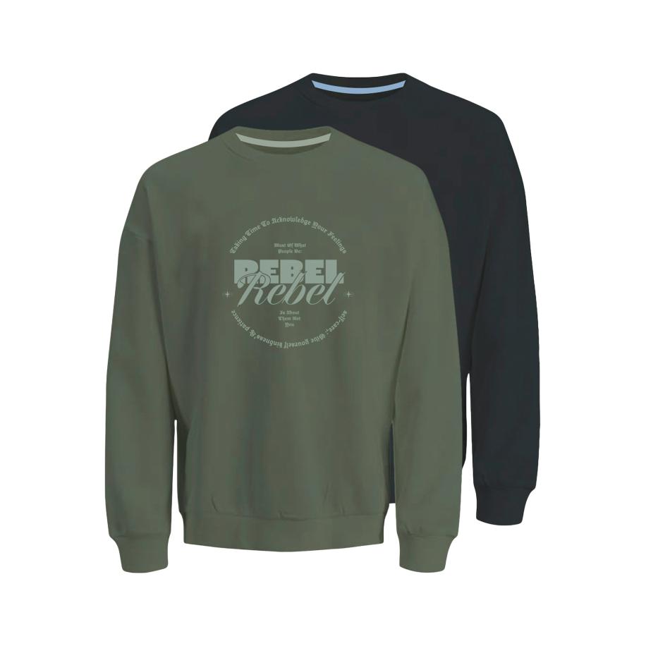 JJ Rebel JJ Rebel Sweatshirt JREBGRAY groen / pastelgroen / zwart -