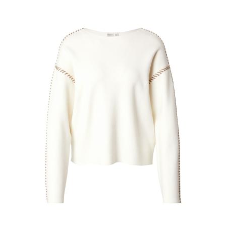 YAS YAS Trui YASSTITCHA donkerbeige / wit