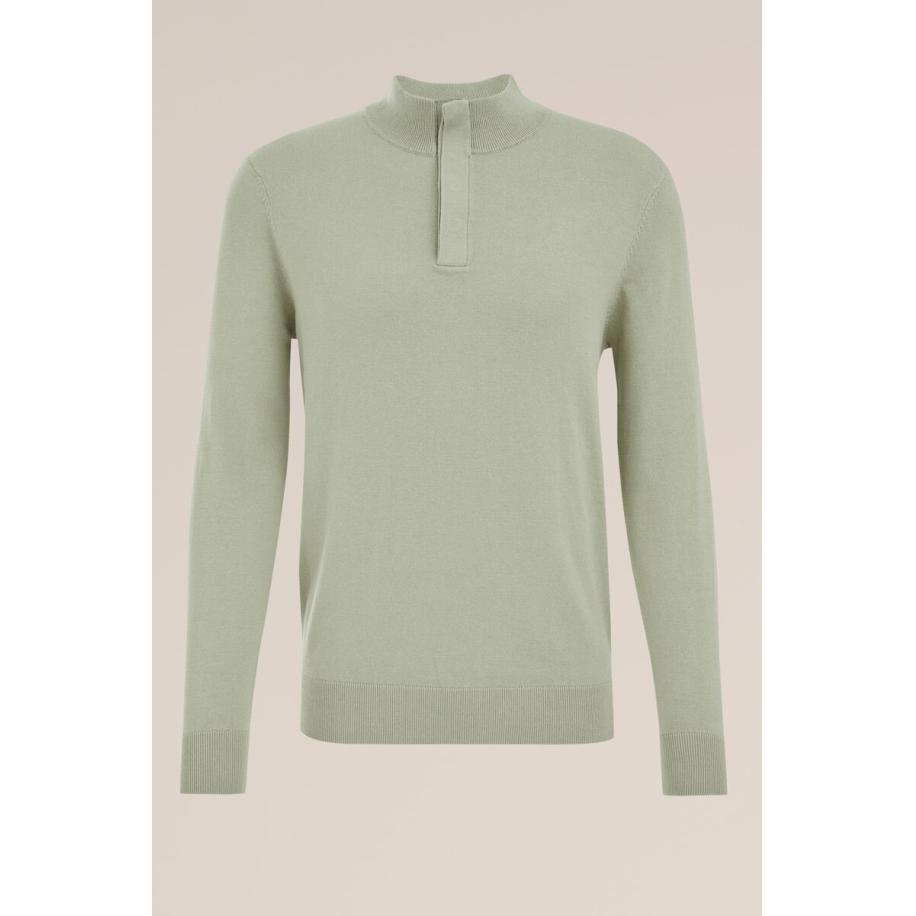 WE Fashion Heren slim fit trui - Slim Fit - Pastelgroen - Katoen - Maat: XS Groen