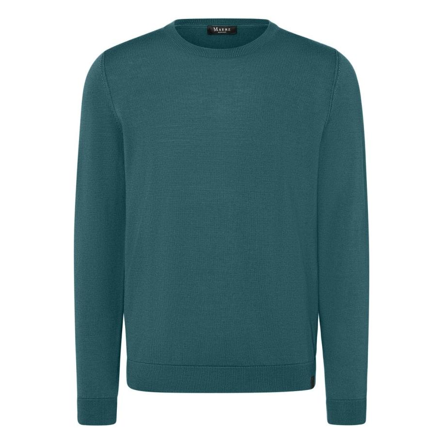MAERZ Trui ronde halsBos, Effen Groen