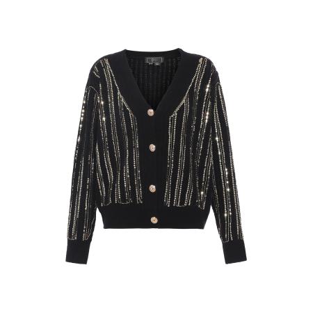 Faina faina Gebreid vest goud / zwart