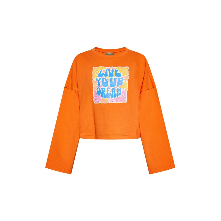 ebeeza ebeeza Sweatshirt azuur / goudgeel / oranje / rosa -