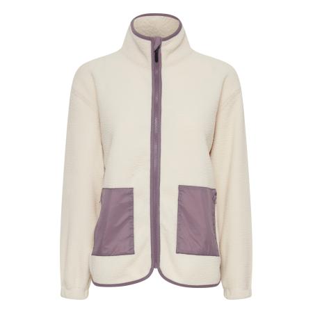 Oxmo Fleece jas Oxpiper beige / grijs
