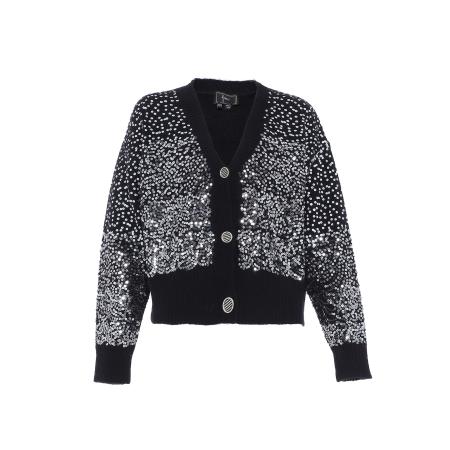 Faina faina Gebreid vest zwart / zilver