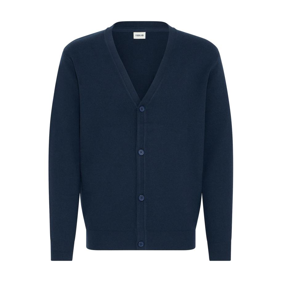 !Solid Gebreid vest Finto navy Blauw