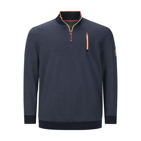 Charles Colby Sweatshirt ritssluitingdonkerblauw, Effen
