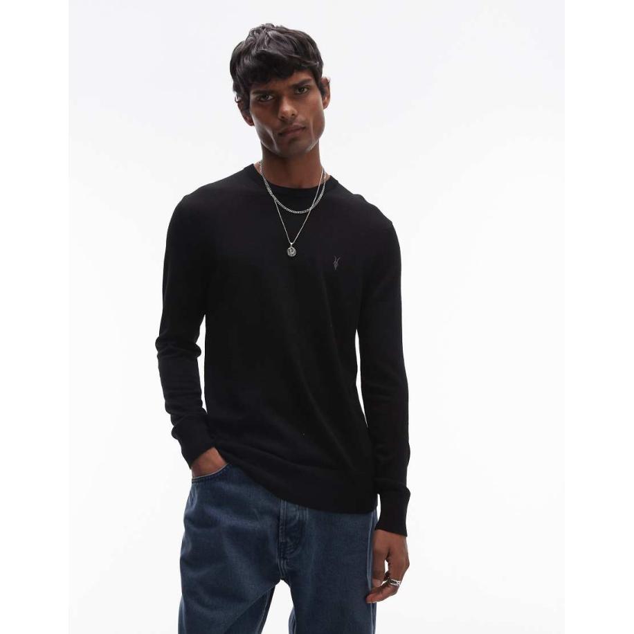 AllSaints - Mode - Gebreide trui van merinowol in zwart Zwart