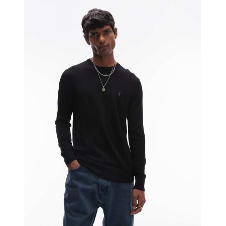 AllSaints - Mode - Gebreide trui van merinowol in zwart