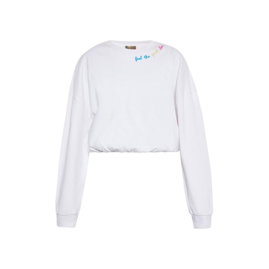 ebeeza ebeeza Sweatshirt azuur / goudgeel / lichtroze / wit -