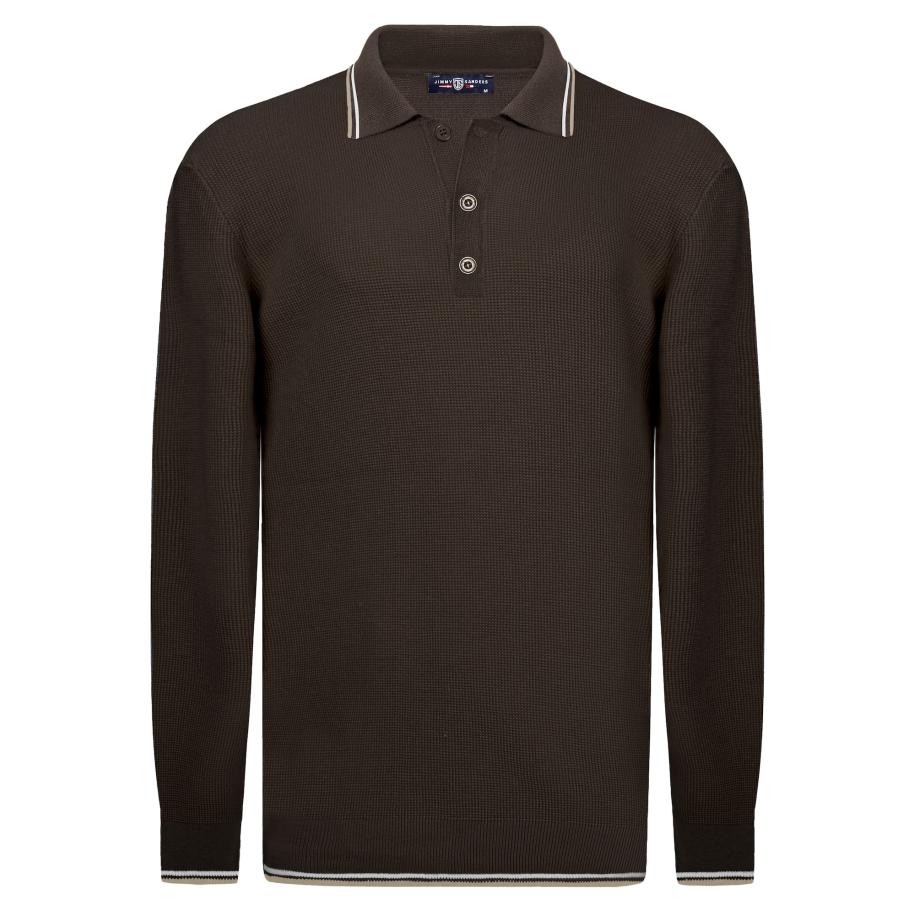 Jimmy Sanders Jimmy Sanders Trui bruin / wit -