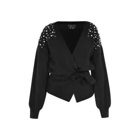 Faina faina Gebreid vest zwart / zilver