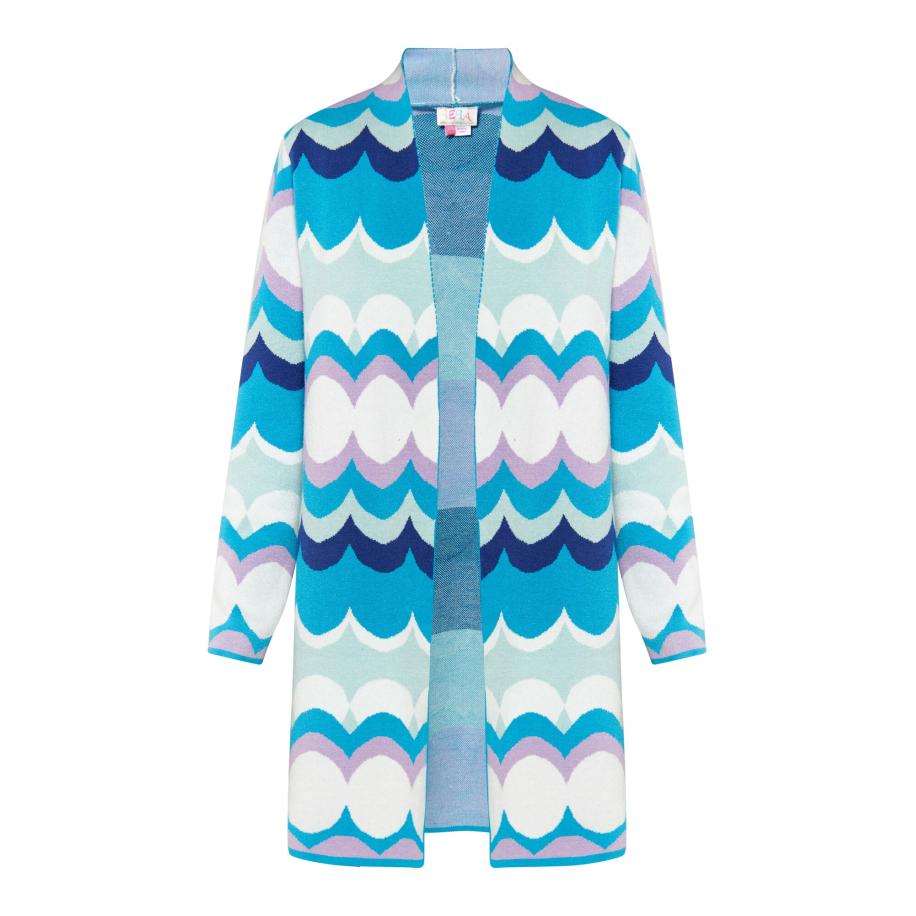 IZIA IZIA Gebreid vest blauw / lichtblauw / lila / wit -