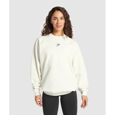 Gymshark Training Oversized Fleece Sweatshirt Soft White
