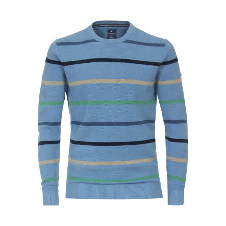 Redmond Casual Trui ronde hals blauw, Motief
