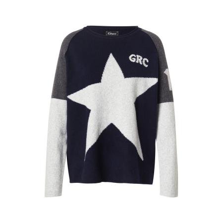 grace Grace Trui donkerblauw / donkergrijs / wit