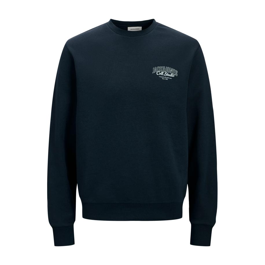 Jack & Jones JACK & JONES Sweatshirt JJMAKOTO nachtblauw / wit -