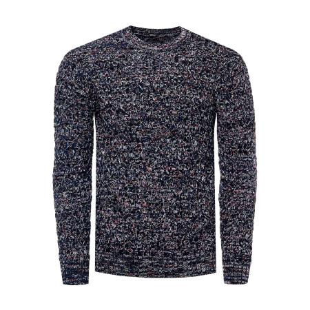 Rusty Neal Rusty Neal Trui indigo / donkerrood / zwart / wit