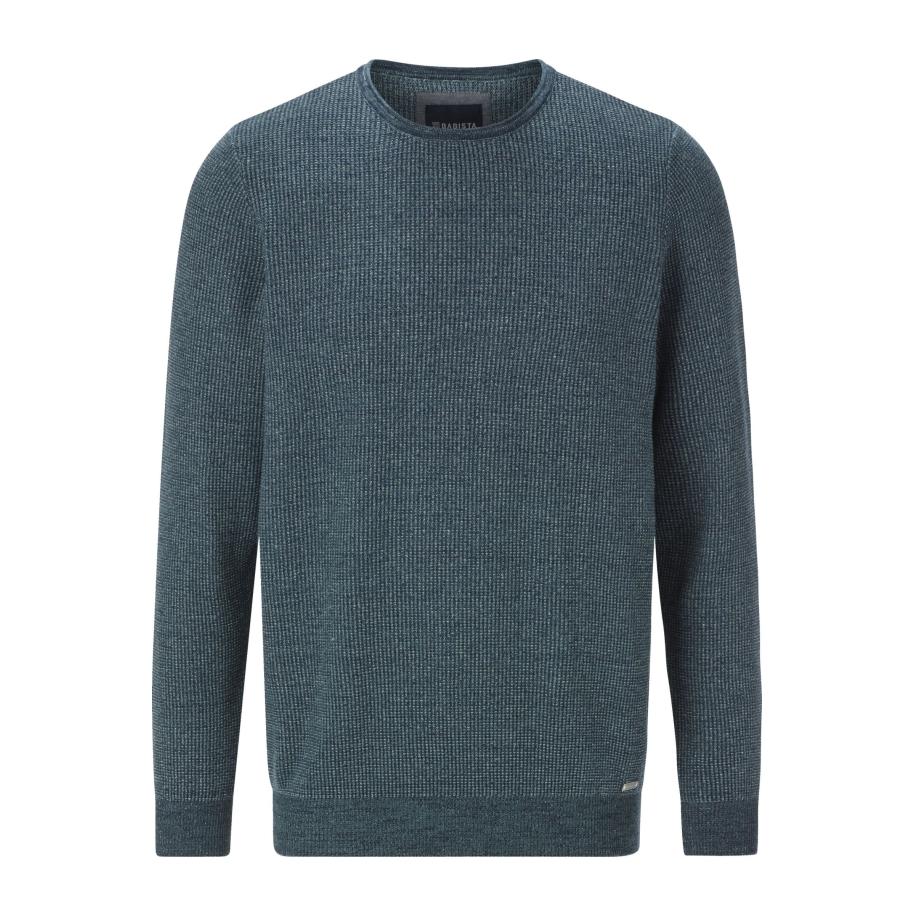 BABISTA Trui ronde halsbenzine, Effen Blauw