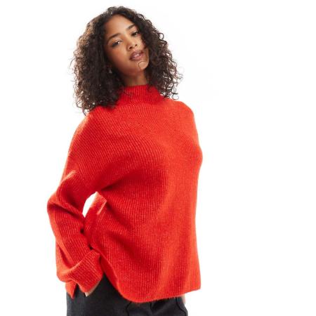 Pimkie Hoogsluitende trui met wijde mouwen in rood