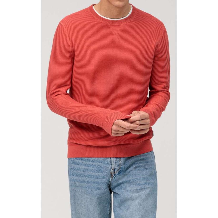 OLYMP Casual Trui ronde hals lichtrood, Effen Rood