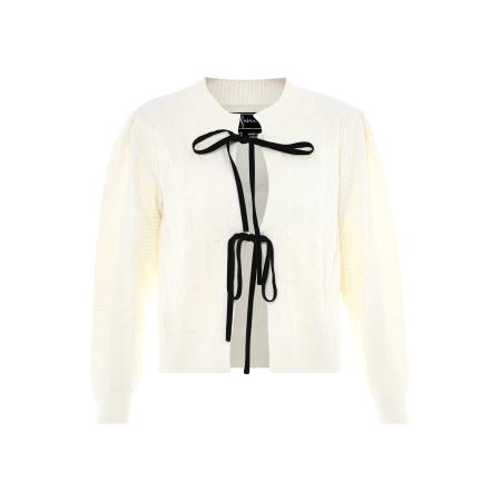 Faina faina Gebreid vest zwart / wolwit