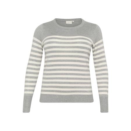 Kaffe KAFFE CURVE Trui KC Lizzy grijs / wit