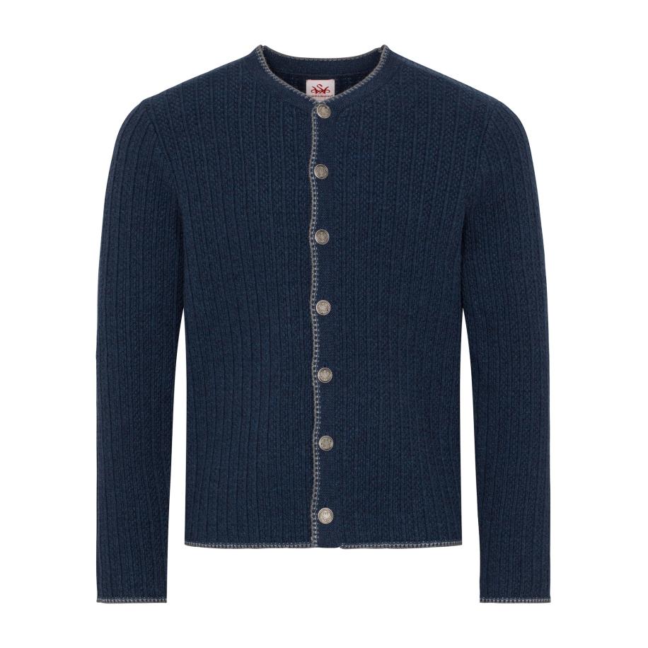 Spieth & Wensky SPIETH & WENSKY Gebreid vest Plauen donkerblauw / donkergrijs -