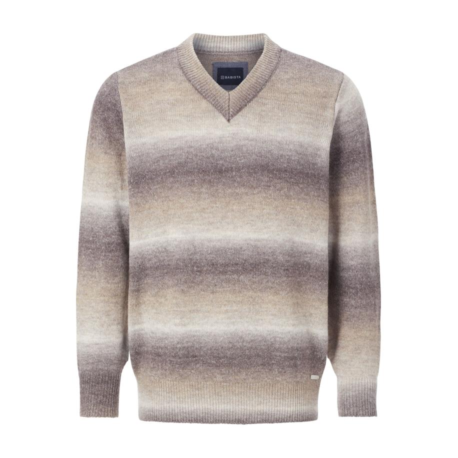 BABISTA Trui V-halsgrijs, Gestreept Grijs