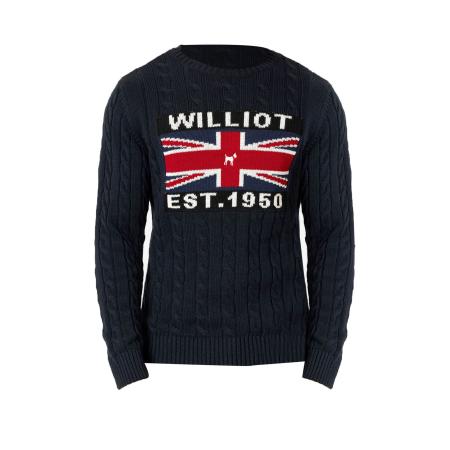 Williot Williot Trui navy / nachtblauw / donkerrood / wit