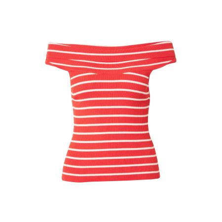 Monki Monki Gebreide top rood / wit