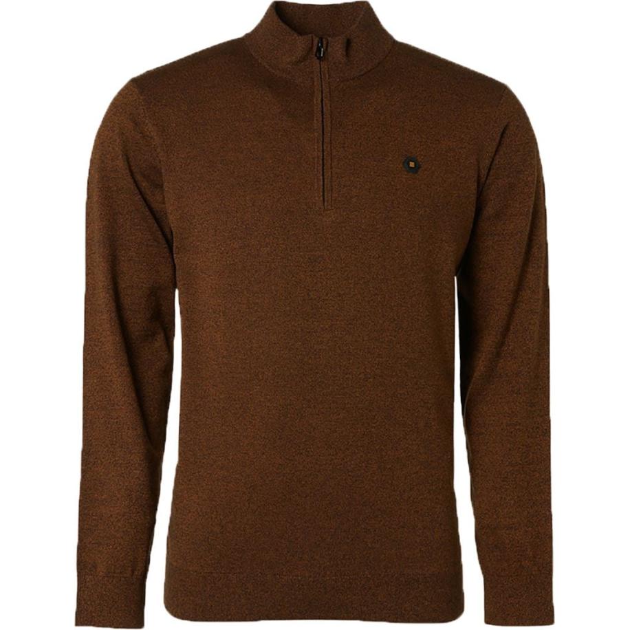 No Excess Half Zip Trui Caramel Bruin