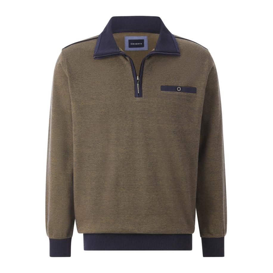 BABISTA Sweatshirt ritssluitingdonkergeel, Effen Geel