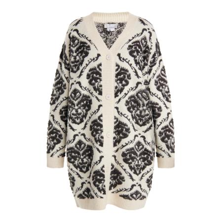 Usha Usha Gebreid vest crème / zwart