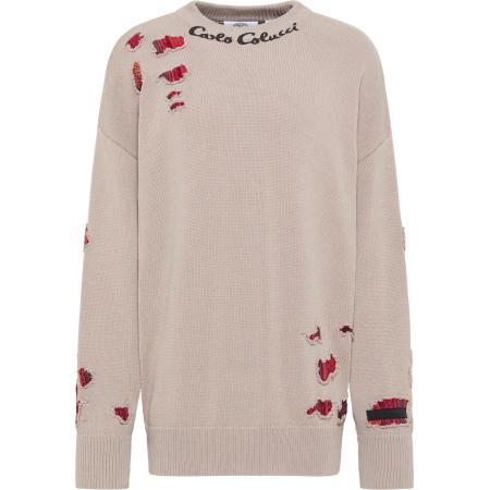 carlo colucci Carlo Colucci Trui beige / gemengde kleuren / rood / zwart